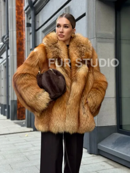 Шуба из лисы - рыжая - фото 17
