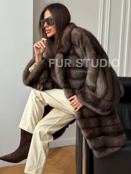 Шуба из баргузинского соболя - оверсайз - фото 7