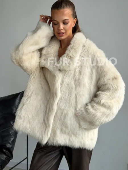 Двухсторонняя дубленка из меха тосканы - фото 5