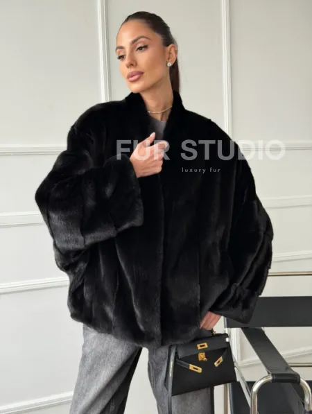 Полушубок норковый SAGA FURS - style oversize - фото 5