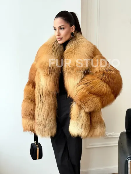 Шуба из лисы огневки - фото 0