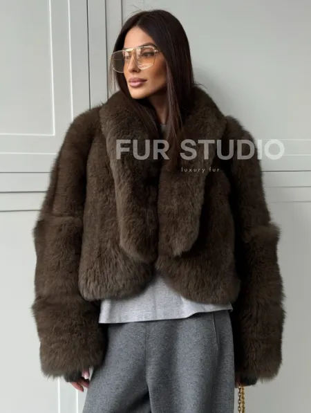 Кроп-шуба из меха песца - фото 5