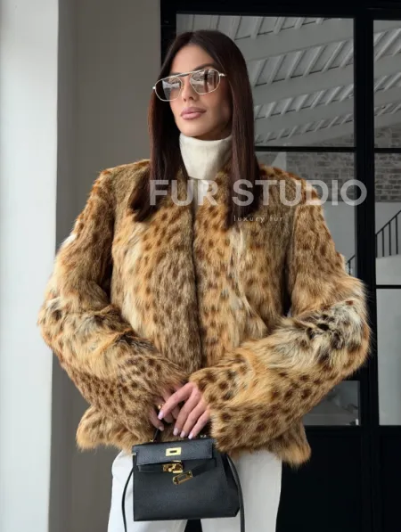 Меховой жакет - шуба из оцелота - фото 23