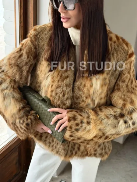 Меховой жакет - шуба из оцелота - фото 6