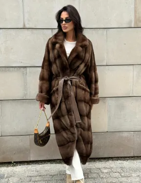 Кимоно шуба английский воротник - цвет соболь - фото 9