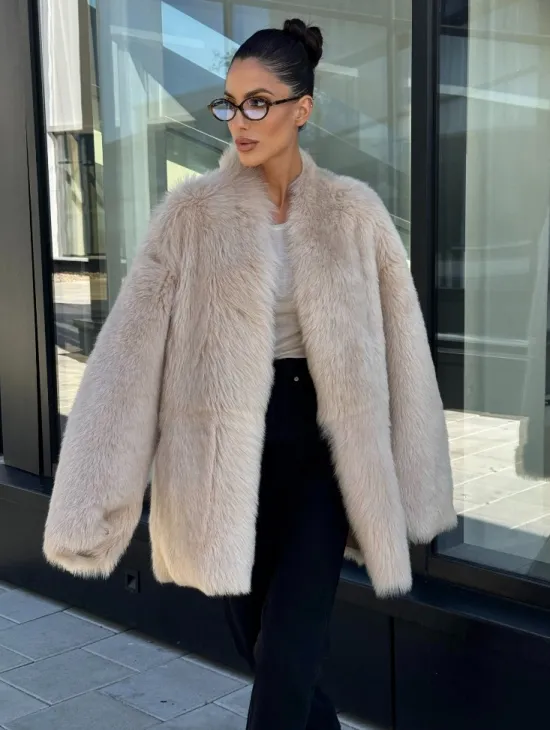 Женская двухсторонняя дубленка-шуба из меха итальянской тосканы - фото 8