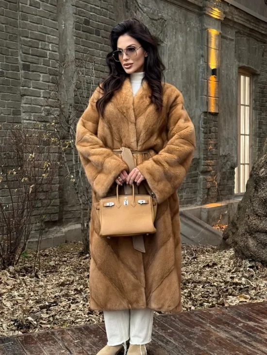 Шуба кимоно из аукционного меха норки GOLDEN COLLECTION - фото 3