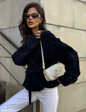 Модная куртка из замшевой кожи - фото 8