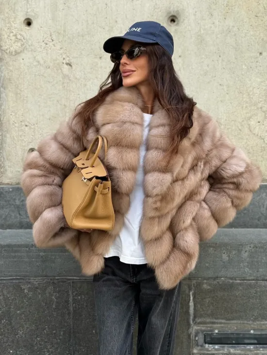 Шуба из куницы в цвете тор-тор - фото 10