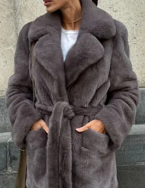 Норковая шуба лавандового цвета - VELVET - фото 4