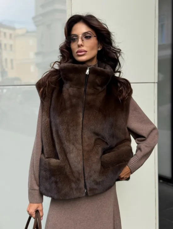 Жилет из норки - фото 0