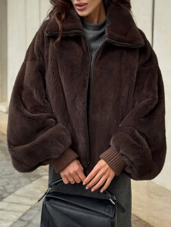 Норковая шуба - бомбер - фото 2