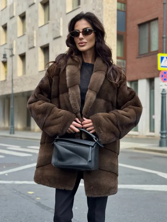 Шуба норковая коричневая - фото 6