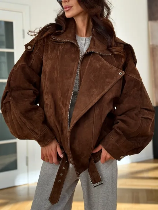 Замшевая куртка женская 2025 - фото 1