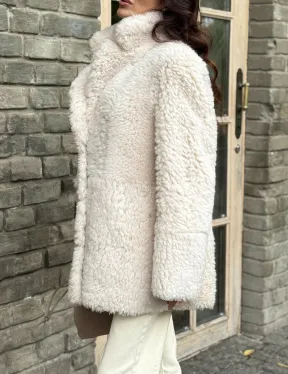 Женская дубленка - мех тиградо - фото 4