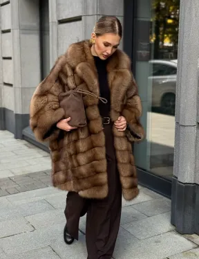 Шуба из куницы оверсайз - фото 12