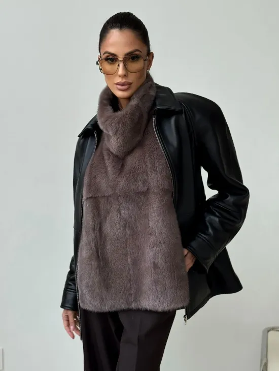 Норковая женская манишка - фото 7