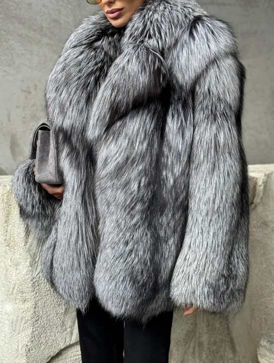 Полушубок из чернобурки - фото 4