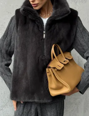 Меховая манишка из меха норки - фото 2