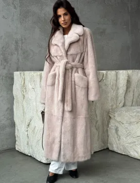 Светлая классическая норковая шуба - фото 5