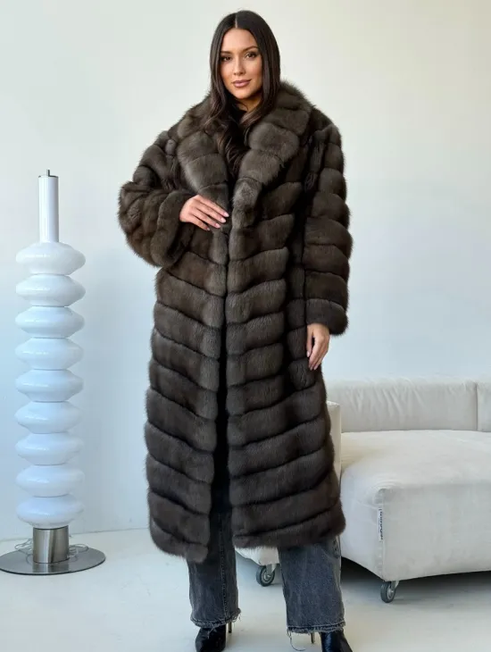 Длинная шуба из соболя - фото 6