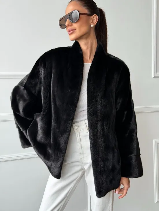 Куртка c V-образным воротом из норки SAGA FURS - фото 4