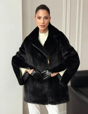 Черная норковая косуха - фото 14