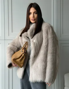 Бежевая дубленка из тосканы - фото 11