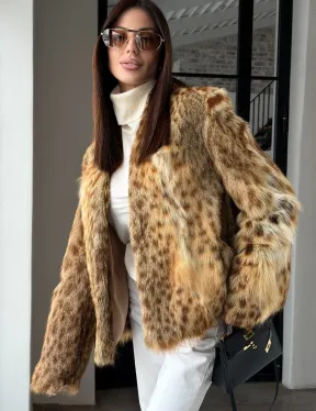 Меховой жакет - шуба из оцелота - фото 10