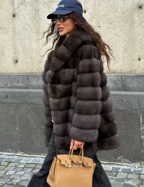 Шуба из меха баргузинского соболя - седина 2 - фото 5