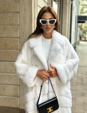 Белая шуба из мех норки NAFA - фото 0