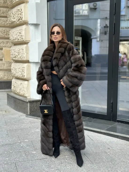 Шуба из баргузинского соболя в пол - фото 6