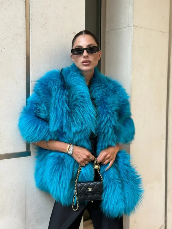 Накидка женская из меха чернобурки - Тиффани - фото 4